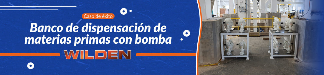 Banco de dispensación de materias primas con bomba.